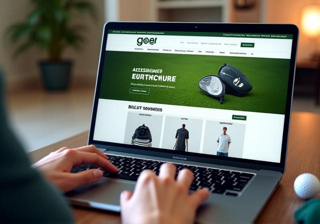 ノートパソコンの画面に表示されたオンラインストアのウェブサイト